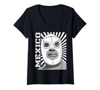 Donna Mexicanos Wrestling Legend Mask Lucha Libre Mexicana Latinx Maglietta con Collo a V