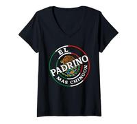 Donna México Matching Team El Padrino Quote Badass Mexicans Maglietta con Collo a V