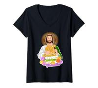 Donna Mexico San Judas Tadeo Saint Jude Thaddeus Mexicans Maglietta con Collo a V