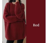 Donna Mezza Lunghezza Lavorato a Maglia Maglione Pullover Top Tinta Unita Lungo