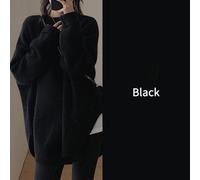 Donna Mezza Lunghezza Lavorato a Maglia Maglione Pullover Top Tinta Unita Lungo