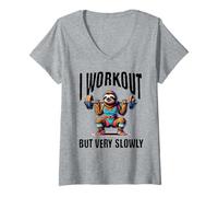 Donna Mi alleno ma Molto Lentamente Maglietta con Collo a V