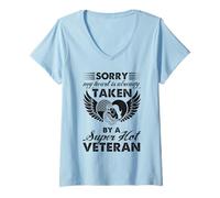 Donna Mi dispiace il mio cuore è preso da super caldo veterano - moglie veterana Maglietta con Collo a V