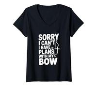Donna Mi Dispiace Non Posso, Ho Piani con Il Mio Arco Maglietta con Collo a V