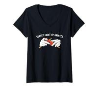 Donna Mi Dispiace Non Posso Lavorare a Maglia Invernale Maglietta con Collo a V