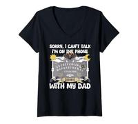 Donna Mi Dispiace Non Posso Parlare Sono al Telefono con Mio Padre Ouija Maglietta con Collo a V