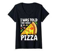 Donna Mi è Stato Detto Che Ci Sarebbe Stata la Pizza Maglietta con Collo a V