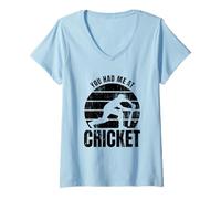 Donna Mi Hai convinto a Fare Il Cricket Maglietta con Collo a V