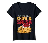 Donna Mi Hai Fatto Mangiare Chips & Salsa Funny Nacho Maglietta con Collo a V