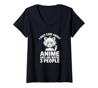 Donna Mi Interessa Solo Anime e 3 Persone Maglietta con Collo a V