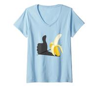 Donna Mi Piace la Banana ottimista Pop-Art Maglietta con Collo a V