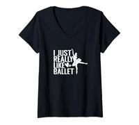Donna Mi piace molto la passione per la danza classica Maglietta con Collo a V