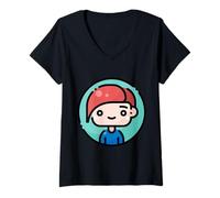 Donna Mi Piace Molto Pixi Cuts Pixie Cut Maglietta con Collo a V