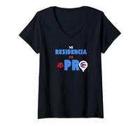 Donna Mi Residencia es Porto Rico | Boricua Pride Graphic Maglietta con Collo a V