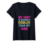 Donna Mia zia è decisamente più cool di mio padre ragazza ragazzo zia amore Maglietta con Collo a V