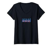 Donna Miami Vice Front & Back Coastal Duo Maglietta con Collo a V