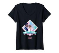 Donna Miami Vice Let’s Hit It Airbrush Diamond Maglietta con Collo a V