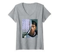 Donna Michael Chang Tennis Grande Slam Wimbledon Michael Grecco Maglietta con Collo a V