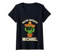 Donna Michael Gifts - Nome Personalizzato Personalizzato Divertente per Compleanno Maglietta con Collo a V