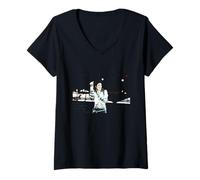 Donna Michael Jackson Canta dal Vivo al Cardiff Bad Tour Maglietta con Collo a V