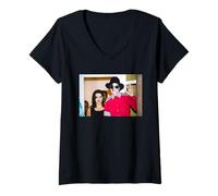 Donna Michael Jackson con la Moglie Lisa Marie Presley Budapest Viaggio Maglietta con Collo a V