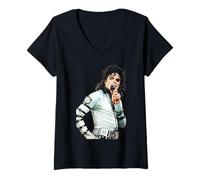 Donna Michael Jackson dal Vivo al Wembley Bad World Tour 1988 Maglietta con Collo a V