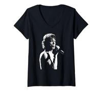 Donna Mick Jagger dei Rolling Stones Tattoo You Tour 1982 Maglietta con Collo a V