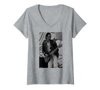 Donna Mick Jones Grande Audio Dynamite Cantante The Clash Andy Willsher Maglietta con Collo a V