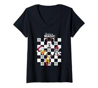 Donna Mickey Mouse Winter Magic Natale Maglietta con Collo a V