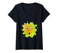 Donna Microbiota per la salute intestinale del microbioma Maglietta con Collo a V