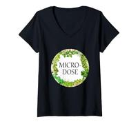 Donna Microgreens - Creatore di germogli a Micro-dose, Design umoristico per Piante Maglietta con Collo a V