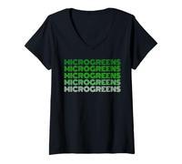Donna Microgreens Superfood Agricoltura Urbana Giardinaggio Microgreens Maglietta con Collo a V