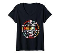 Donna Middle School Crew Back to School for Teacher Maglietta con Collo a V