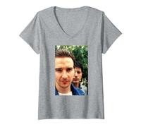 Donna Midge Ure & Mick Karn Dopo Una Canzone di Moda Virginia Turbett Maglietta con Collo a V