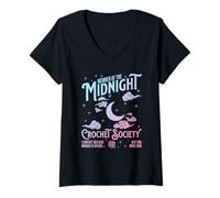 Donna Midnight Crochet Society I Lavoro all'Uncinetto perché l'omicidio è Sbagliato Maglietta con Collo a V