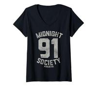 Donna Midnight Society Varsity Style - Hai paura del buio? Maglietta con Collo a V