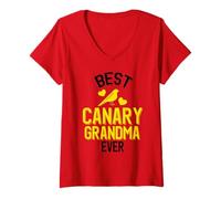 Donna Miglior Canary Nonna di Sempre Maglietta con Collo a V