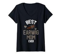 Donna Miglior Earwig Mom Ever Cute Pincher Bug Lover Maglietta con Collo a V