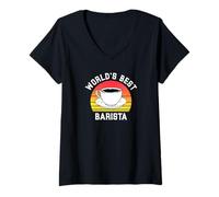 Donna Migliore barista del mondo Future Coffee Maker Espresso Worker Maglietta con Collo a V