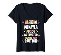 Donna Mikayla Personalized Women's Gift Custom Mikayla Maglietta con Collo a V