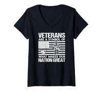 Donna Militare Caduto Soldato Tributo veterano Onore Grafico Maglietta con Collo a V