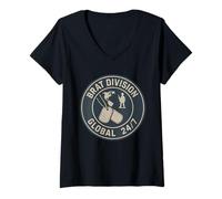 Donna Military Brat Army Kid Pride Base Life Adult Identity Tee Maglietta con Collo a V