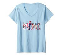 Donna Mimi 4 luglio bandiera americana nonna orgoglio fuochi d'artificio USA Maglietta con Collo a V