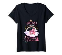 Donna Mimi of The Birthday Princess Family Party Decorazioni Maglietta con Collo a V
