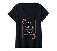 Donna Mindfulness Journaling Cura di sé Terapia del Benessere mentale Maglietta con Collo a V