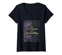 Donna Mindfulness Journaling Cura di sé Terapia del Benessere mentale Maglietta con Collo a V