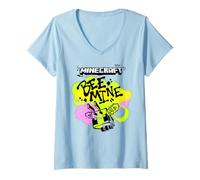 Donna Minecraft Valentine's Day Bee Mine Graffiti Lettering & Art Maglietta con Collo a V