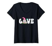 Donna Mini Golf GNOME for Women Funny Golfing Graphic Love Golf Maglietta con Collo a V