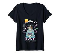 Donna Miniature American Shepherd Maglietta con Collo a V