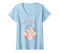 Donna Minimal Boho Travel Line Art Arabia Saudita Vacanza Maglietta con Collo a V